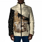 Harriet Powers Celestial Mystery Padded Jacket Vintage Line Art - African American Folk Quilt Pattern
