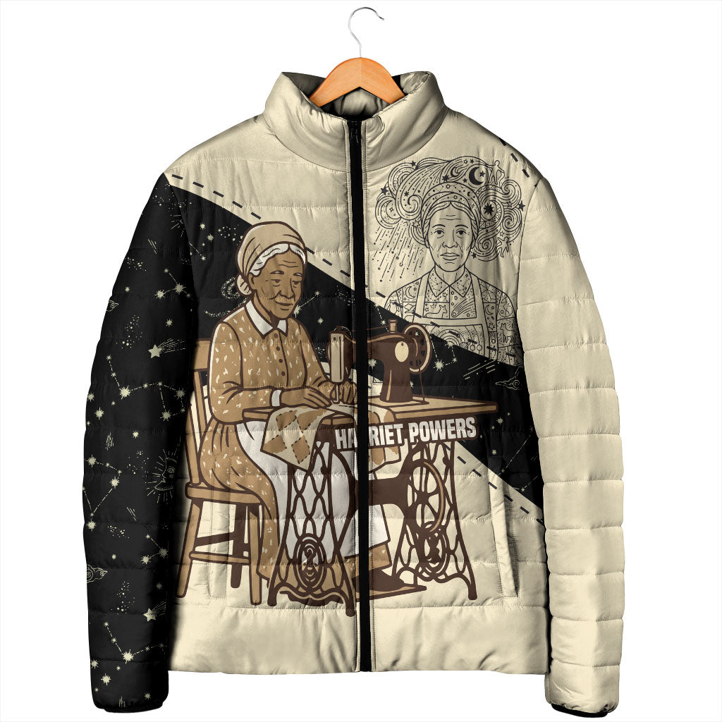 Harriet Powers Celestial Mystery Padded Jacket Vintage Line Art - African American Folk Quilt Pattern