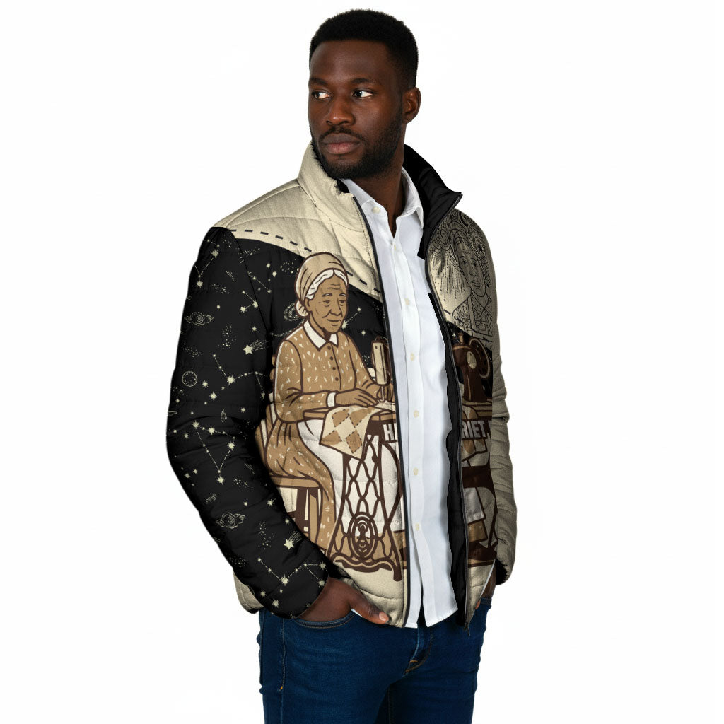 Harriet Powers Celestial Mystery Padded Jacket Vintage Line Art - African American Folk Quilt Pattern