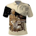 Harriet Powers Celestial Mystery Polo Shirt Vintage Line Art - African American Folk Quilt Pattern