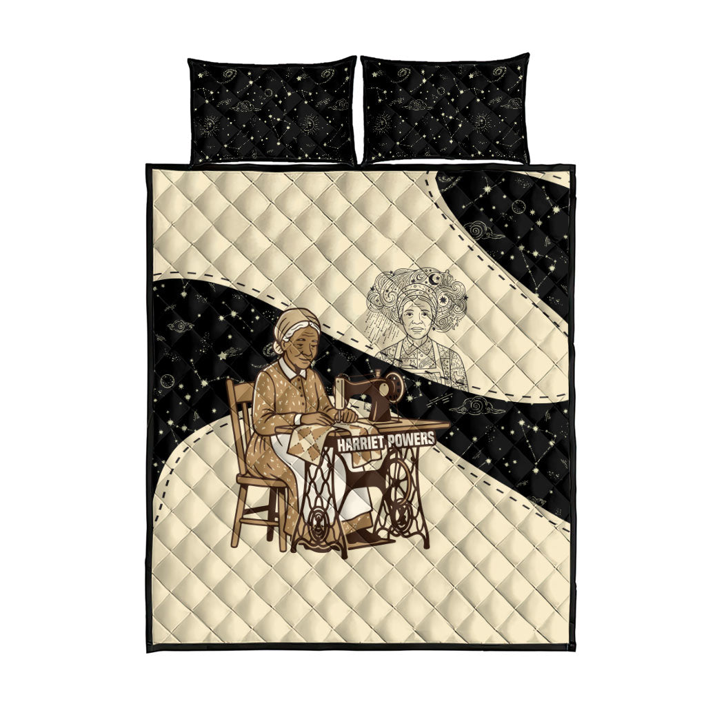 Harriet Powers Celestial Mystery Quilt Bed Set Vintage Line Art - African American Folk Quilt Pattern