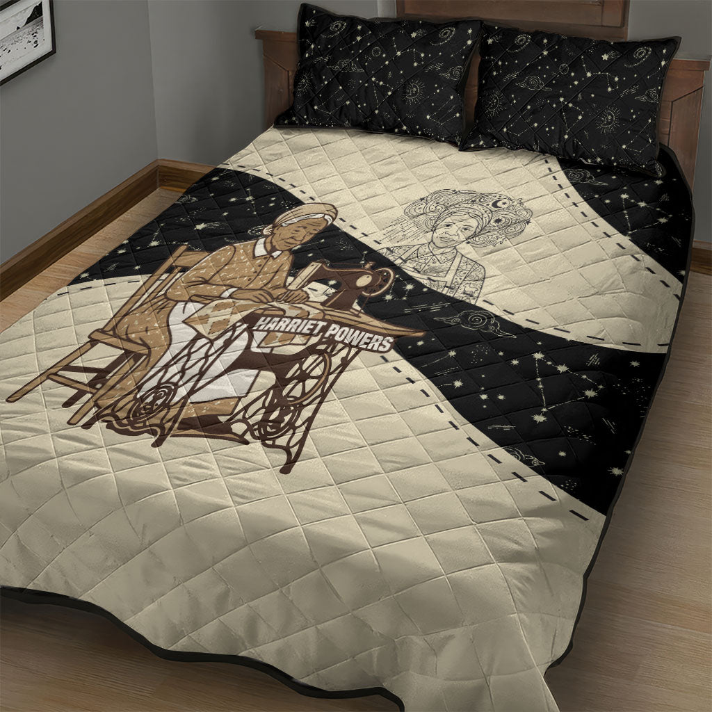 Harriet Powers Celestial Mystery Quilt Bed Set Vintage Line Art - African American Folk Quilt Pattern