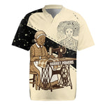 Harriet Powers Celestial Mystery Rugby Jersey Vintage Line Art - African American Folk Quilt Pattern