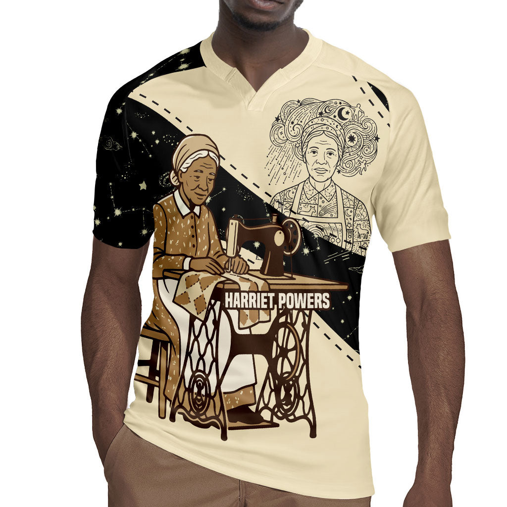 Harriet Powers Celestial Mystery Rugby Jersey Vintage Line Art - African American Folk Quilt Pattern