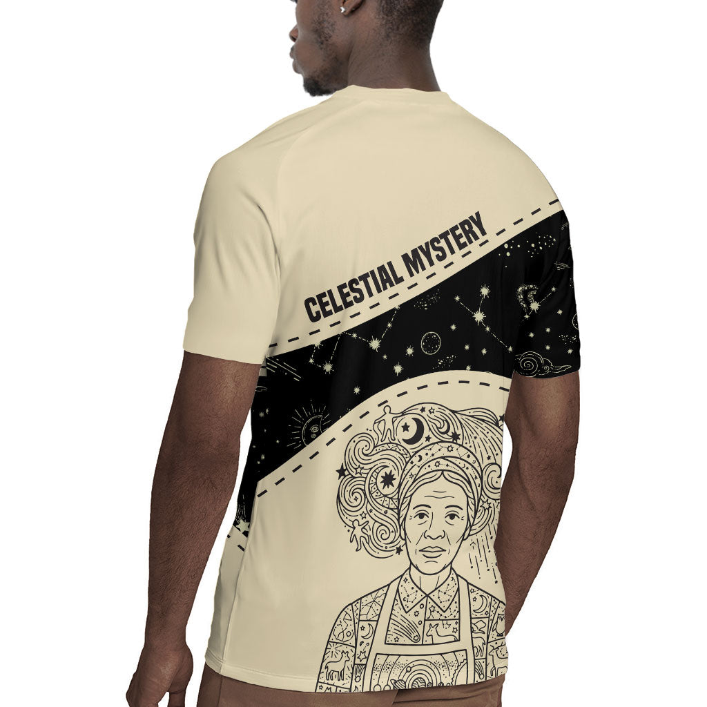 Harriet Powers Celestial Mystery Rugby Jersey Vintage Line Art - African American Folk Quilt Pattern