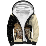 Harriet Powers Celestial Mystery Sherpa Hoodie Vintage Line Art - African American Folk Quilt Pattern