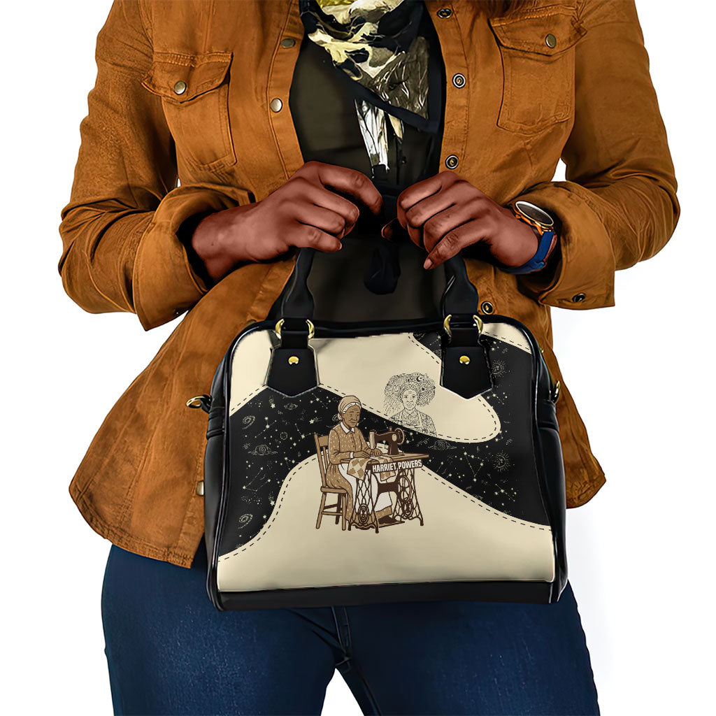 Harriet Powers Celestial Mystery Shoulder Handbag Vintage Line Art - African American Folk Quilt Pattern