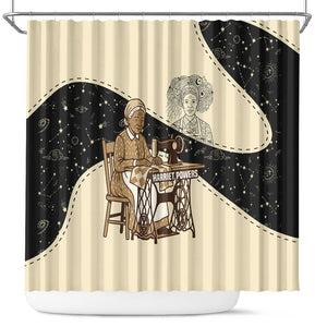 Harriet Powers Celestial Mystery Shower Curtain Vintage Line Art - African American Folk Quilt Pattern
