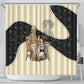 Harriet Powers Celestial Mystery Shower Curtain Vintage Line Art - African American Folk Quilt Pattern