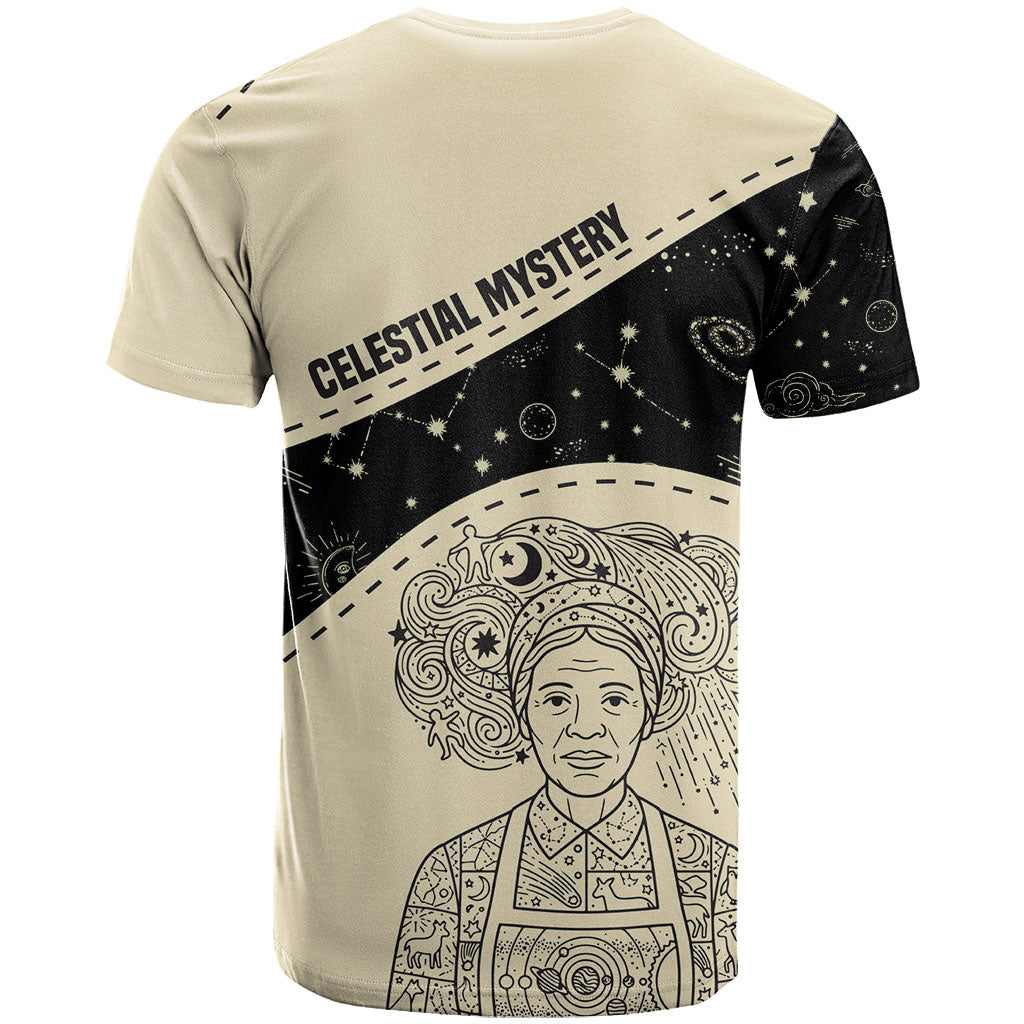 Harriet Powers Celestial Mystery T shirt Vintage Line Art - African American Folk Quilt Pattern