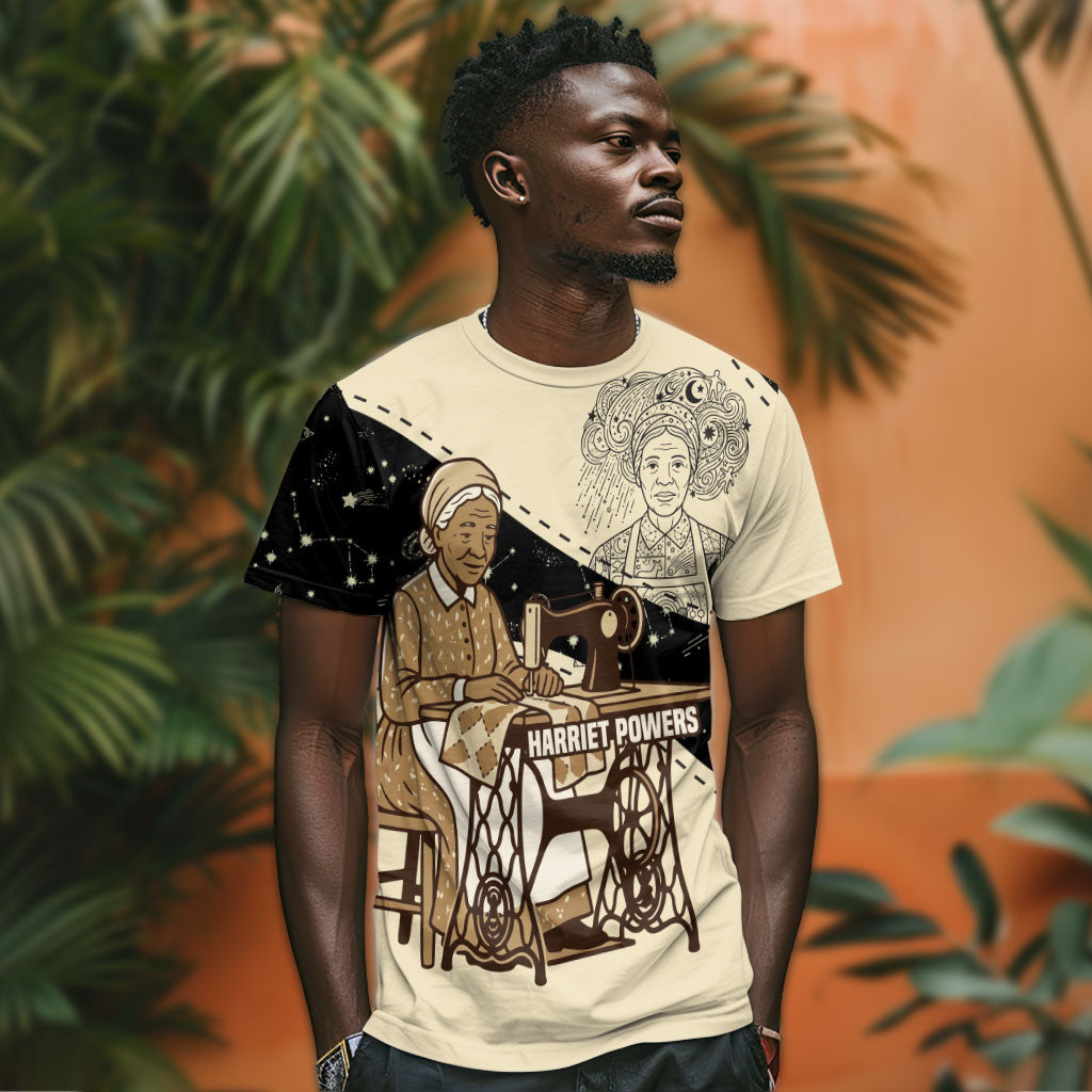 Harriet Powers Celestial Mystery T shirt Vintage Line Art - African American Folk Quilt Pattern