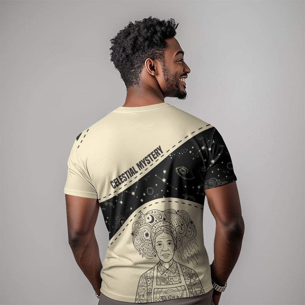 Harriet Powers Celestial Mystery T shirt Vintage Line Art - African American Folk Quilt Pattern