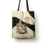 Harriet Powers Celestial Mystery Tote Bag Vintage Line Art - African American Folk Quilt Pattern