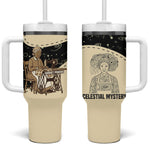 Harriet Powers Celestial Mystery Tumbler With Handle Vintage Line Art - African American Folk Quilt Pattern