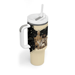 Harriet Powers Celestial Mystery Tumbler With Handle Vintage Line Art - African American Folk Quilt Pattern
