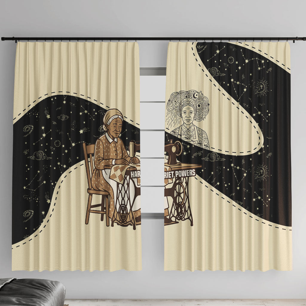 Harriet Powers Celestial Mystery Window Curtain Vintage Line Art - African American Folk Quilt Pattern