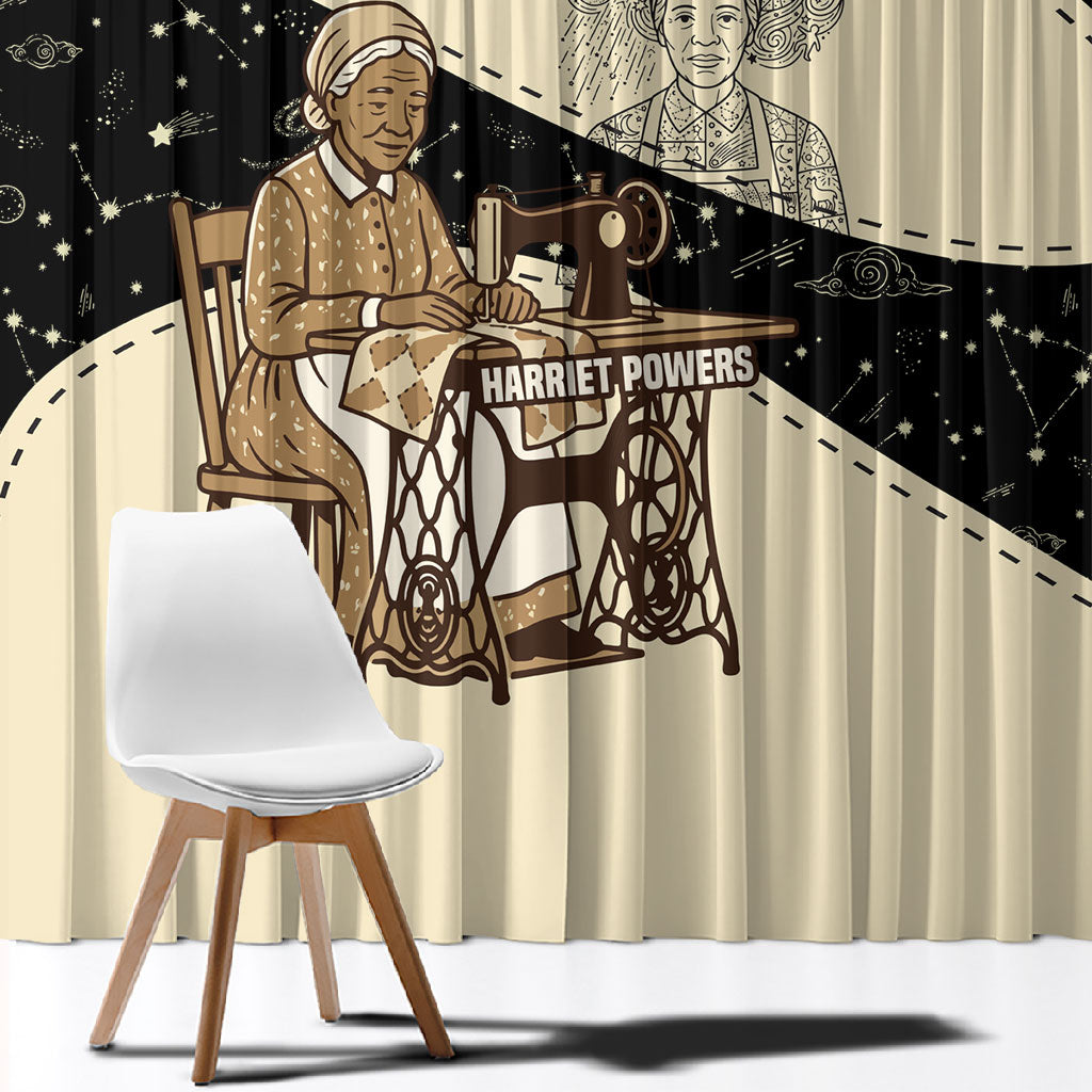 Harriet Powers Celestial Mystery Window Curtain Vintage Line Art - African American Folk Quilt Pattern