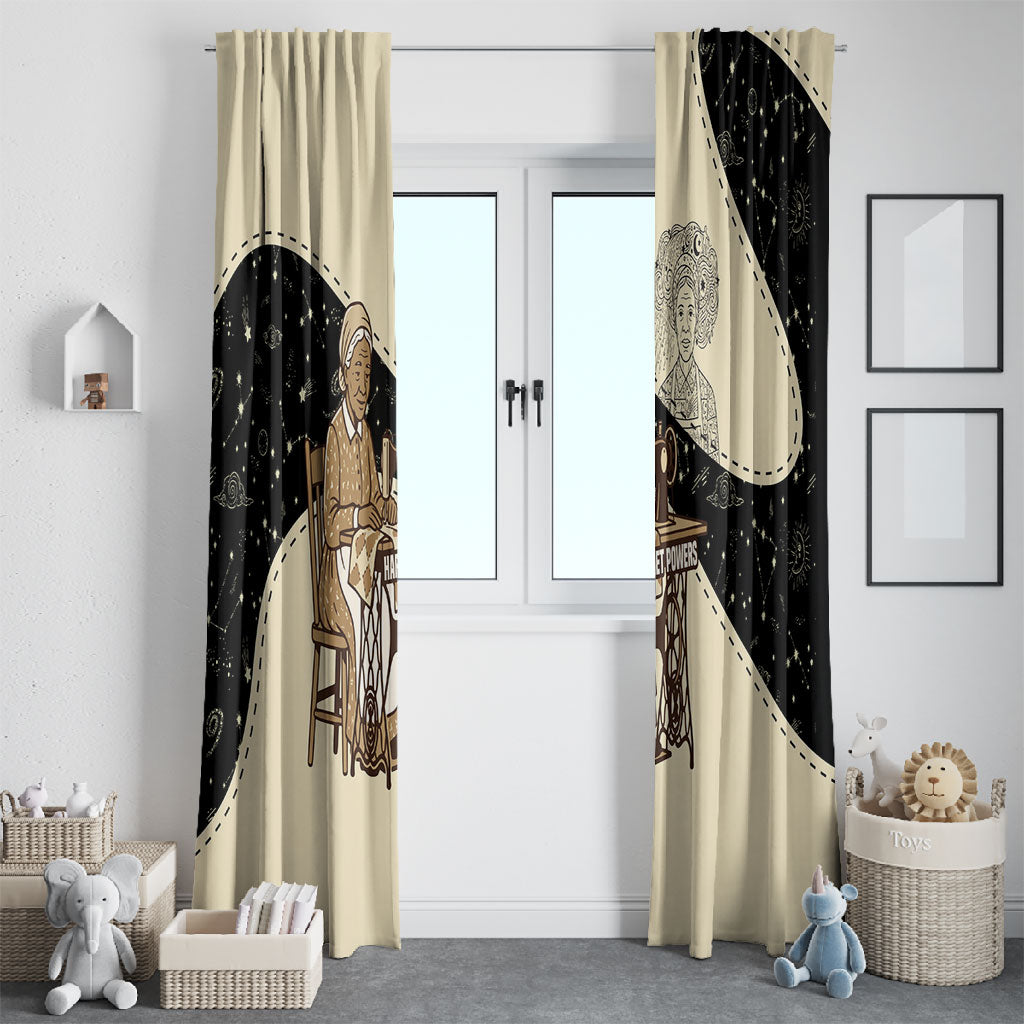 Harriet Powers Celestial Mystery Window Curtain Vintage Line Art - African American Folk Quilt Pattern