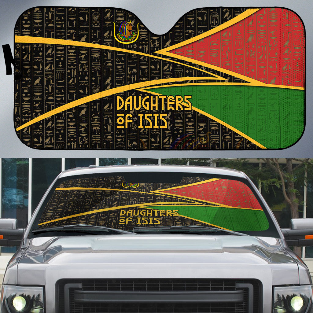Daughters Of Isis Auto Sun Shade Ancient Egyptian Queen Hieroglyphic Art