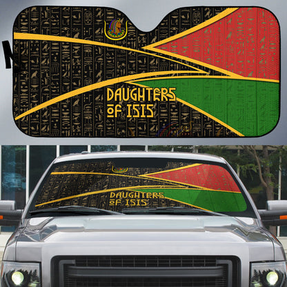 Daughters Of Isis Auto Sun Shade Ancient Egyptian Queen Hieroglyphic Art