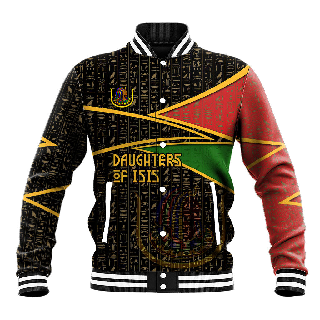 Daughters Of Isis Baseball Jacket Ancient Egyptian Queen Hieroglyphic Art