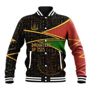 Daughters Of Isis Baseball Jacket Ancient Egyptian Queen Hieroglyphic Art
