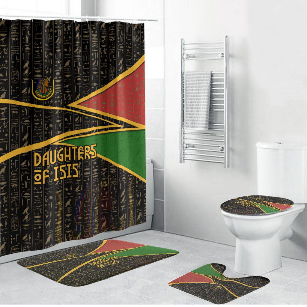 Daughters Of Isis Bathroom Set Ancient Egyptian Queen Hieroglyphic Art