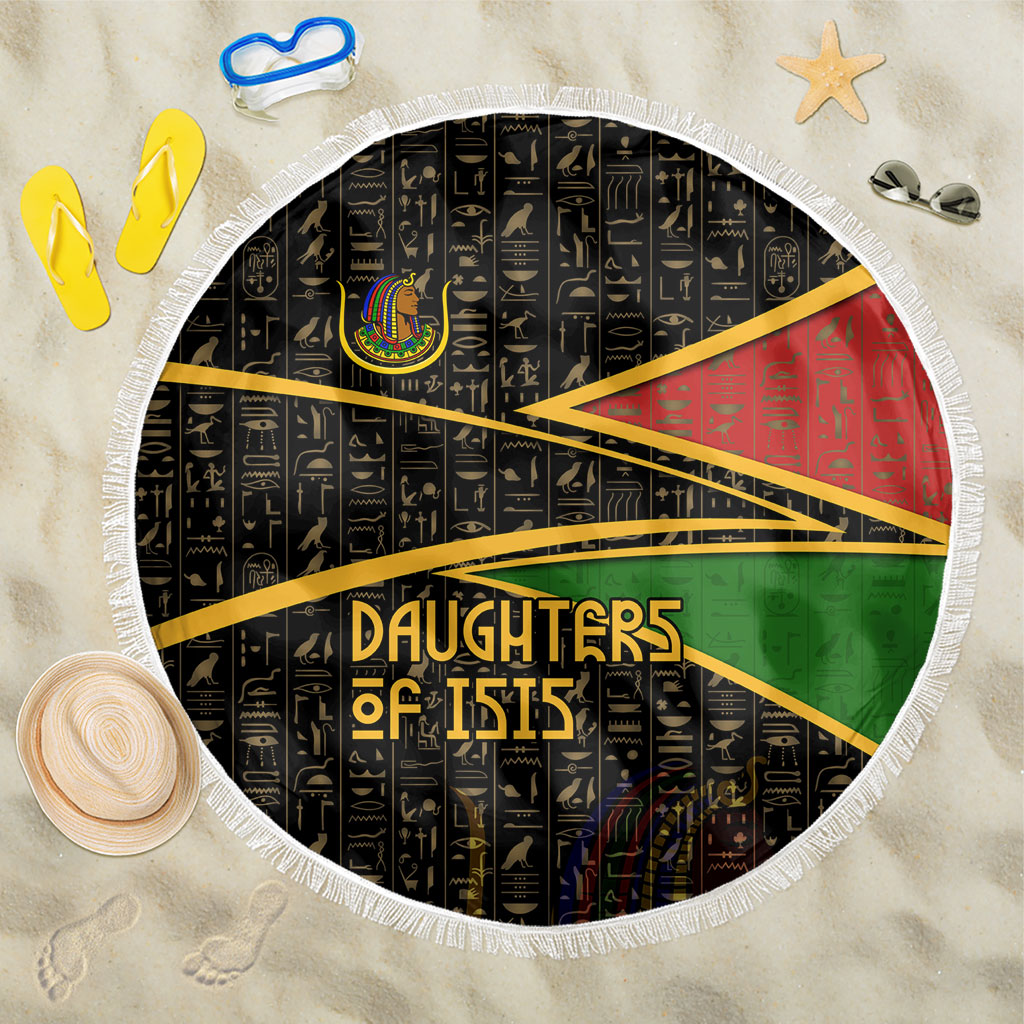 Daughters Of Isis Beach Blanket Ancient Egyptian Queen Hieroglyphic Art