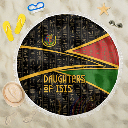Daughters Of Isis Beach Blanket Ancient Egyptian Queen Hieroglyphic Art