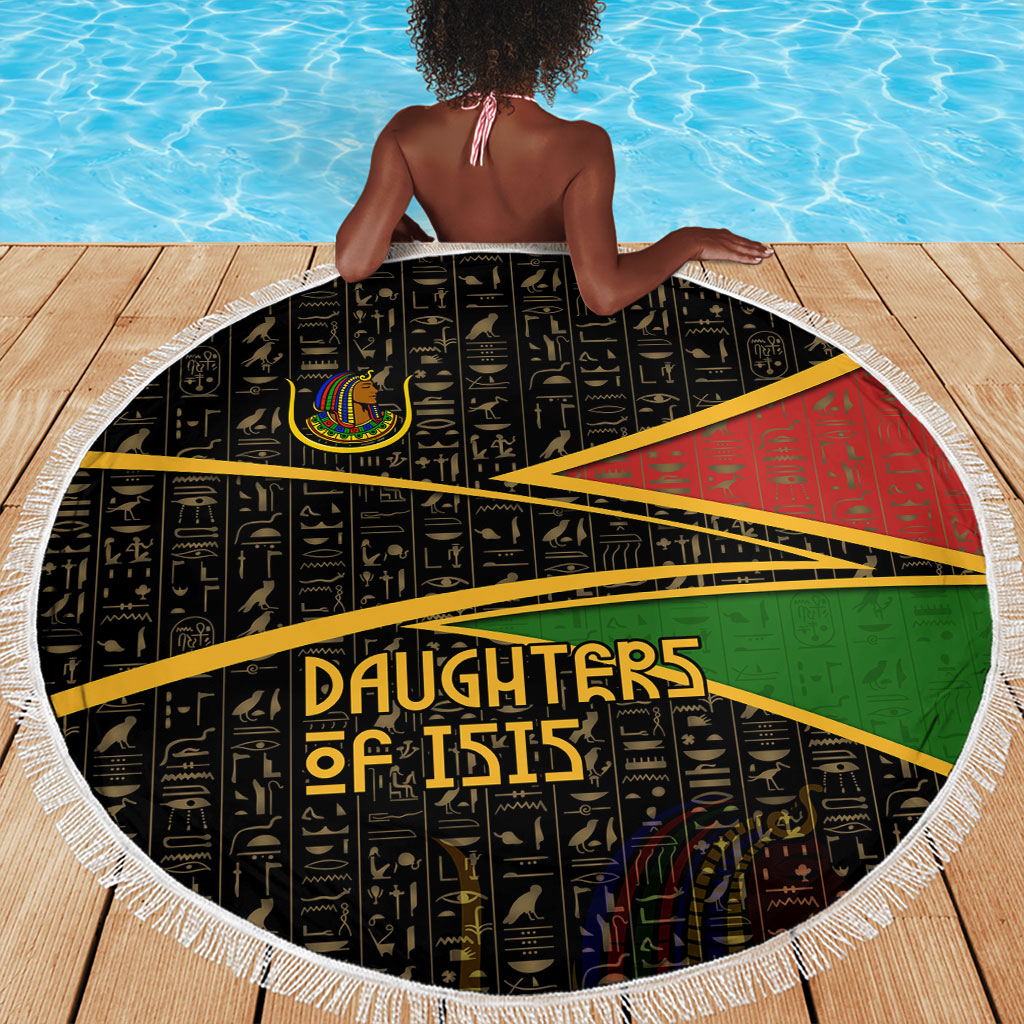 Daughters Of Isis Beach Blanket Ancient Egyptian Queen Hieroglyphic Art