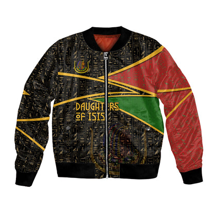 Daughters Of Isis Bomber Jacket Ancient Egyptian Queen Hieroglyphic Art