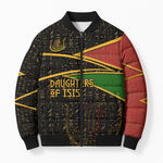 Daughters Of Isis Bomber Puffer Jacket Ancient Egyptian Queen Hieroglyphic Art