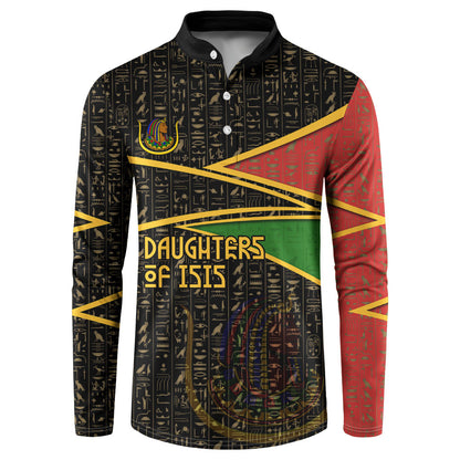 Daughters Of Isis Button Sweatshirt Ancient Egyptian Queen Hieroglyphic Art