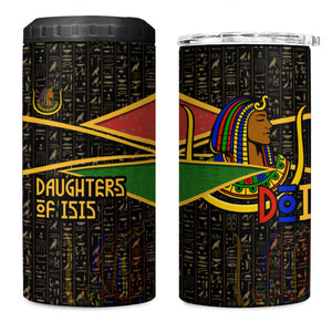 Daughters Of Isis 4 in 1 Can Cooler Tumbler Ancient Egyptian Queen Hieroglyphic Art