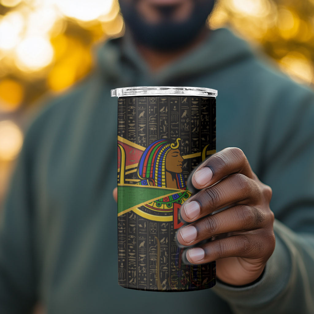 Daughters Of Isis 4 in 1 Can Cooler Tumbler Ancient Egyptian Queen Hieroglyphic Art