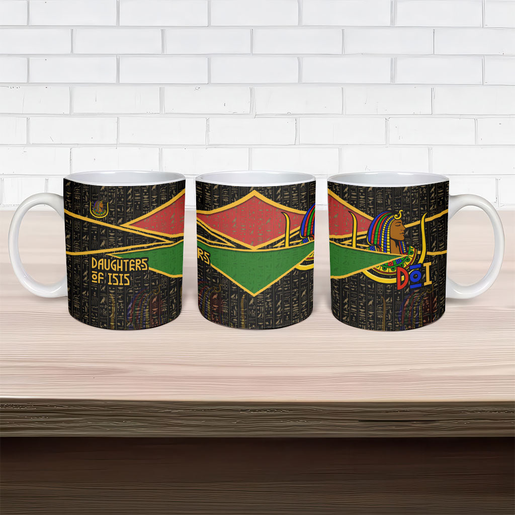 Daughters Of Isis Ceramic Mug Ancient Egyptian Queen Hieroglyphic Art