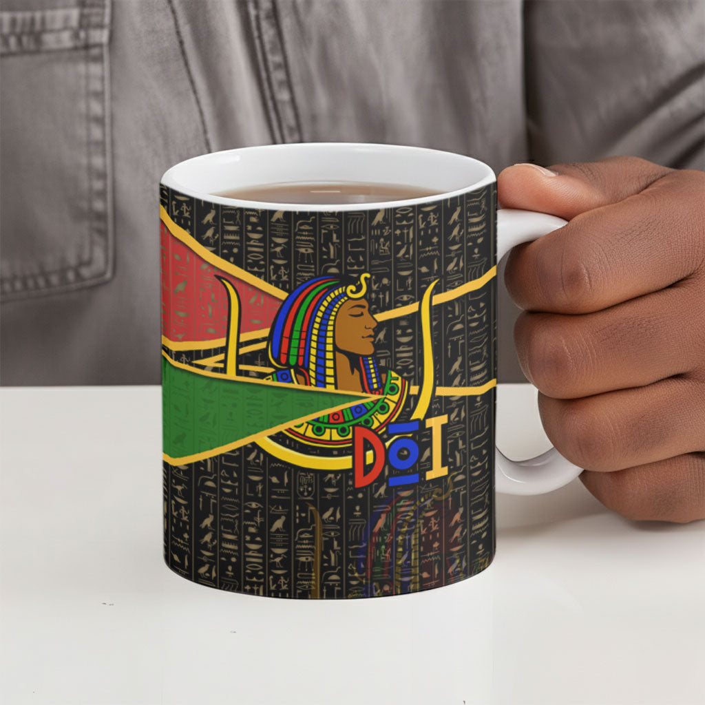 Daughters Of Isis Ceramic Mug Ancient Egyptian Queen Hieroglyphic Art