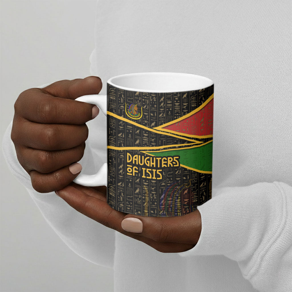 Daughters Of Isis Ceramic Mug Ancient Egyptian Queen Hieroglyphic Art