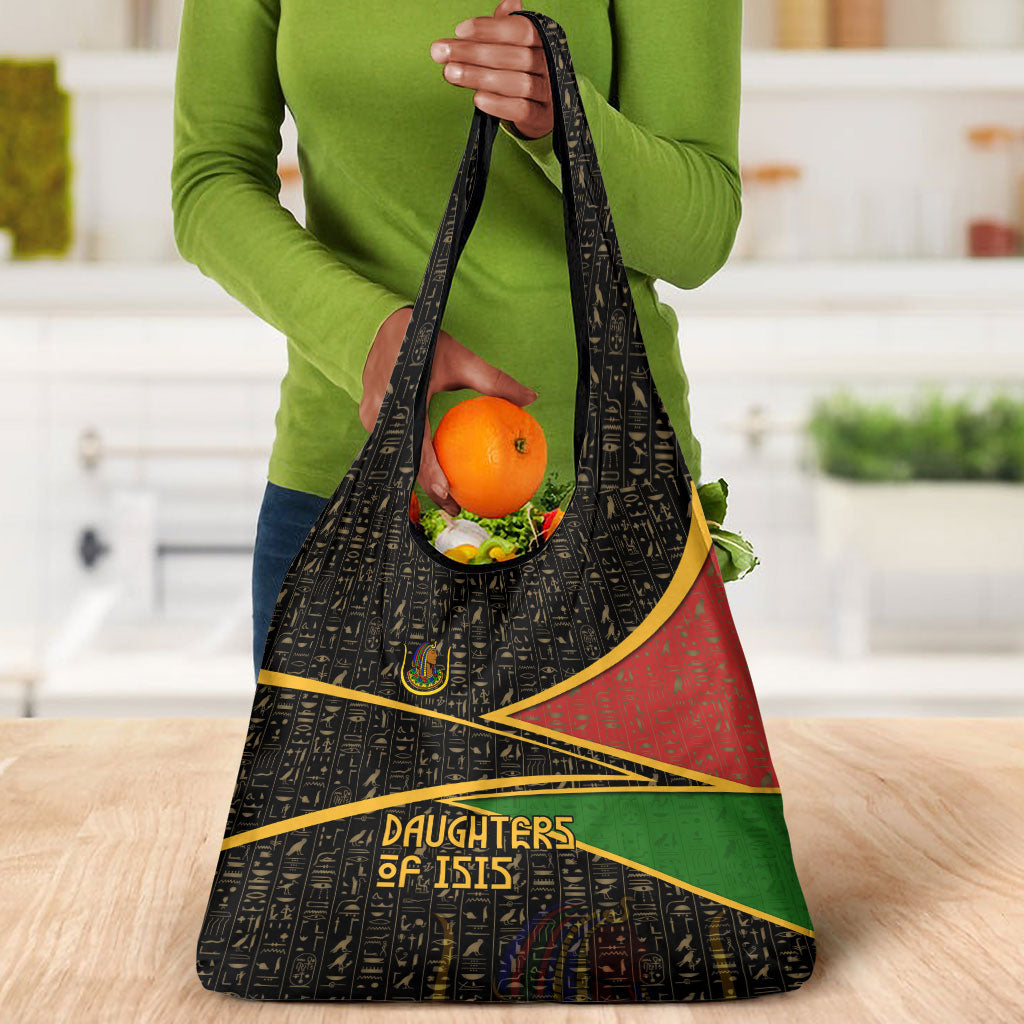 Daughters Of Isis Grocery Bag Ancient Egyptian Queen Hieroglyphic Art
