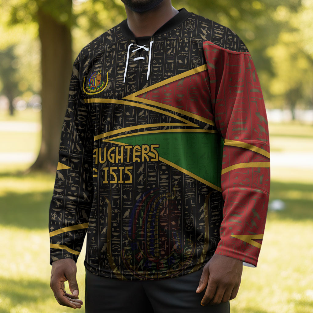 Daughters Of Isis Hockey Jersey Ancient Egyptian Queen Hieroglyphic Art