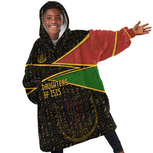 Daughters Of Isis Kid Wearable Blanket Hoodie Ancient Egyptian Queen Hieroglyphic Art