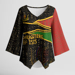 Daughters Of Isis Kimono Sleeve Blouse Ancient Egyptian Queen Hieroglyphic Art