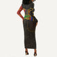 Daughters Of Isis Long Sleeve Bodycon Dress Ancient Egyptian Queen Hieroglyphic Art