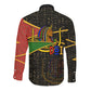 Daughters Of Isis Long Sleeve Button Shirt Ancient Egyptian Queen Hieroglyphic Art