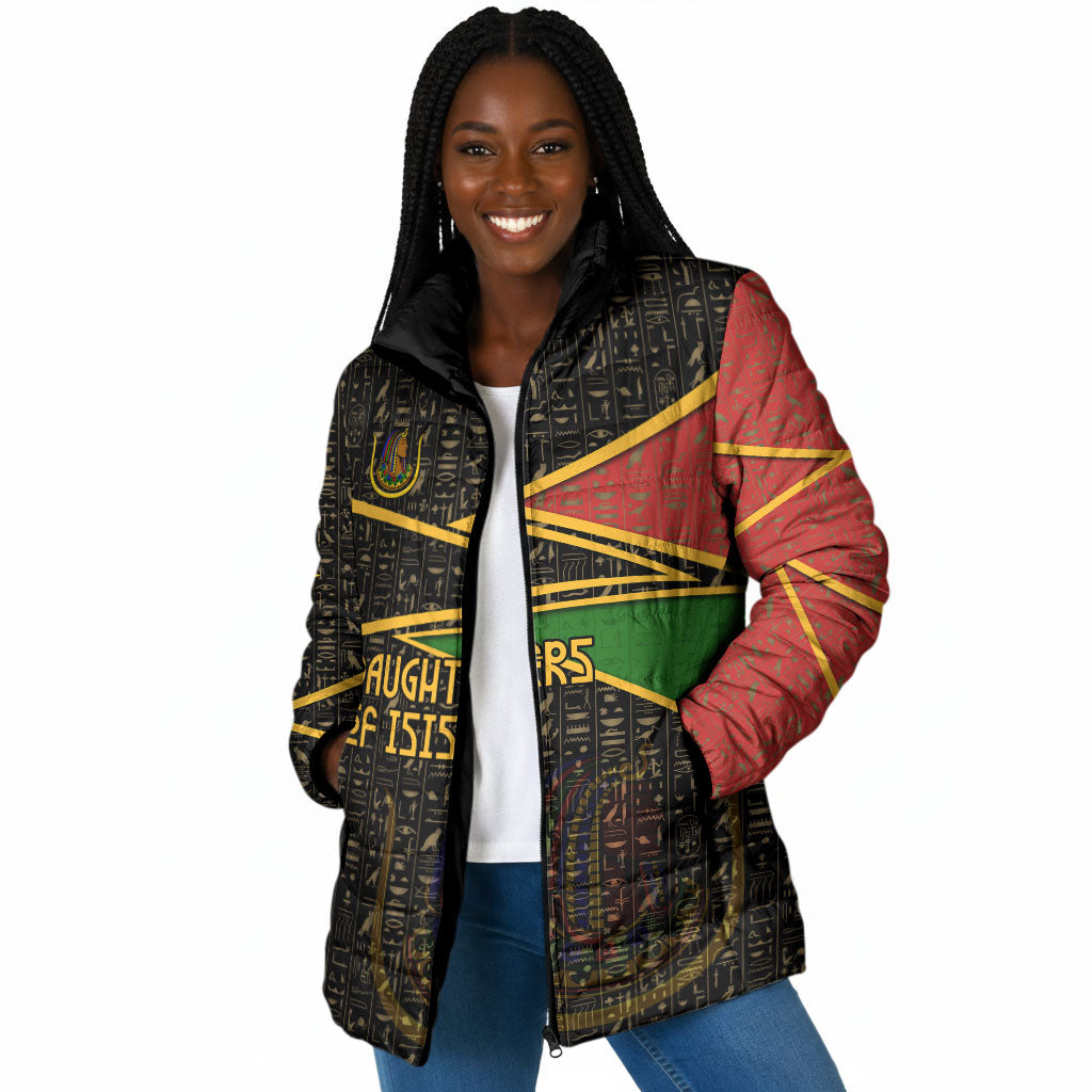 Daughters Of Isis Padded Jacket Ancient Egyptian Queen Hieroglyphic Art