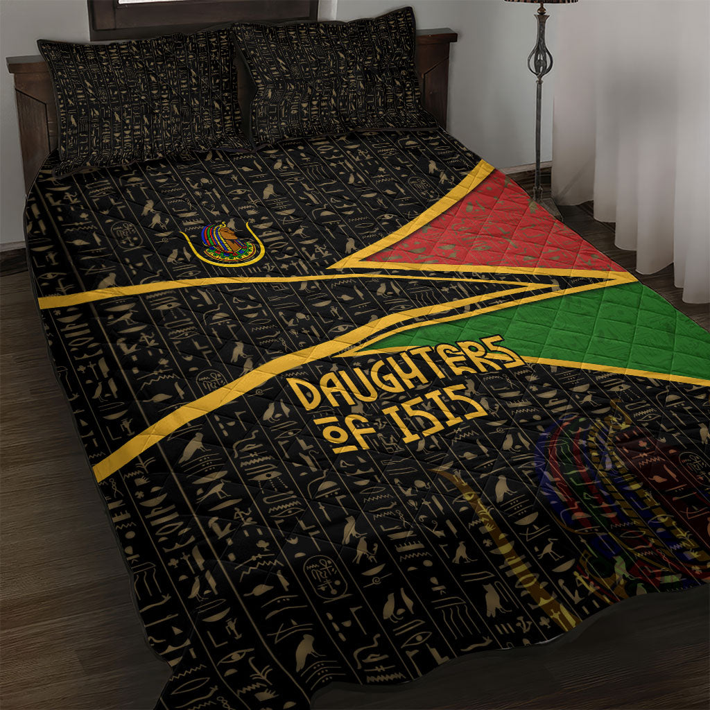 Daughters Of Isis Quilt Bed Set Ancient Egyptian Queen Hieroglyphic Art