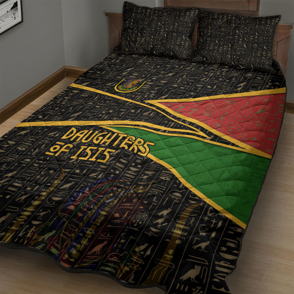 Daughters Of Isis Quilt Bed Set Ancient Egyptian Queen Hieroglyphic Art
