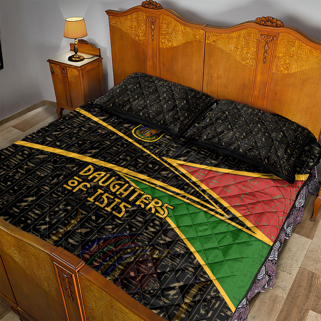 Daughters Of Isis Quilt Bed Set Ancient Egyptian Queen Hieroglyphic Art