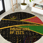 Daughters Of Isis Round Carpet Ancient Egyptian Queen Hieroglyphic Art