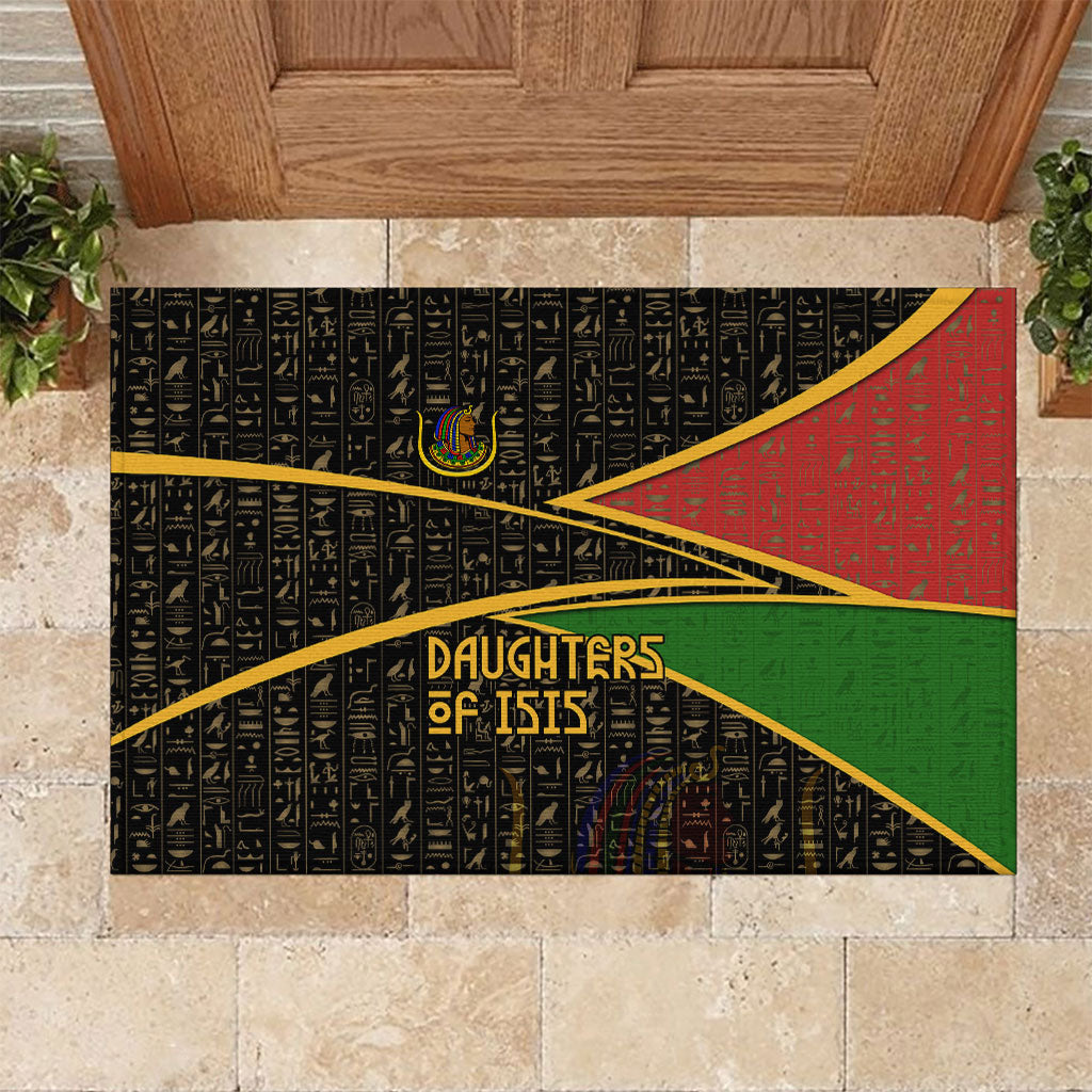 Daughters Of Isis Rubber Doormat Ancient Egyptian Queen Hieroglyphic Art